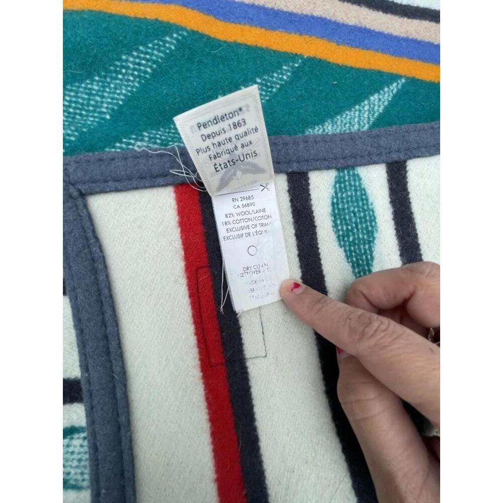 PENDLETON Pendleton Jacquard Robe Turquoise Ridge‎ Used H74 - Picture 3 of 5